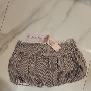 Juicy Couture Black and White Striped Mini Skirt